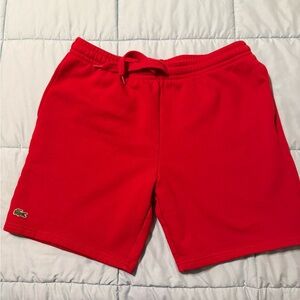 Lacoste Men's Red Tennis Fleece Shorts